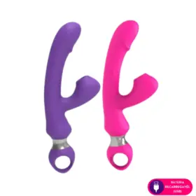 Vibrador em formato glande ponto G com estimulador por sucção - PINK