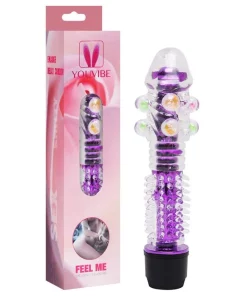 Vibrador Personal Sensor Com Pérolas - ROXO